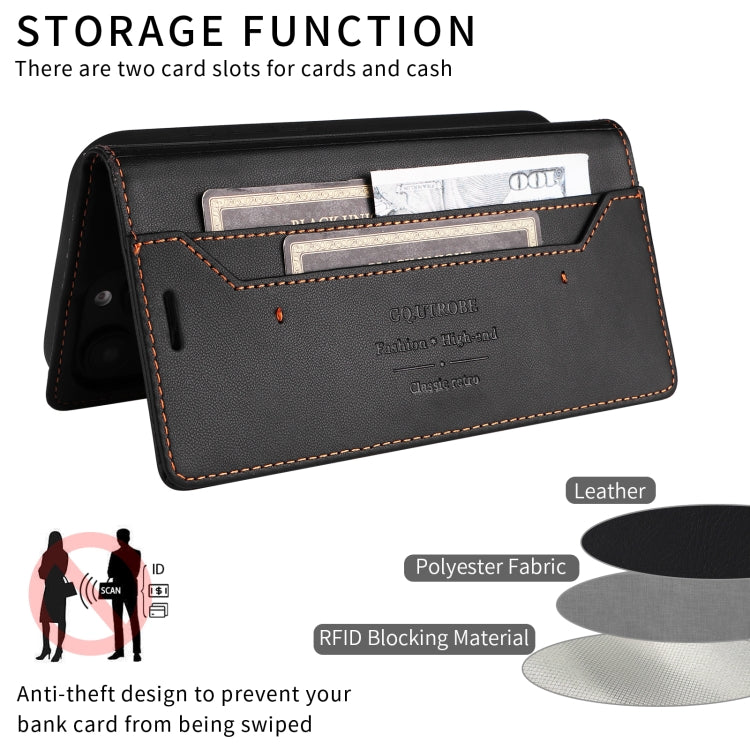 For iPhone 15 GQUTROBE G01 RFID Anti-theft Leather Phone Case(Black) - iPhone 15 Cases by GQUTROBE | Online Shopping UK | buy2fix