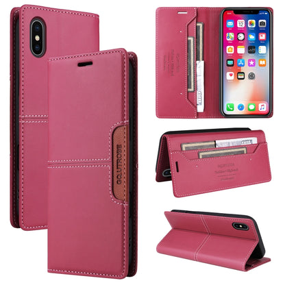 For iPhone XS / X GQUTROBE G01 RFID Anti-theft Leather Phone Case(Red) - More iPhone Cases by GQUTROBE | Online Shopping UK | buy2fix