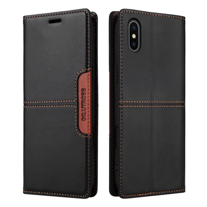 For iPhone XS / X GQUTROBE G01 RFID Anti-theft Leather Phone Case(Black) - More iPhone Cases by GQUTROBE | Online Shopping UK | buy2fix