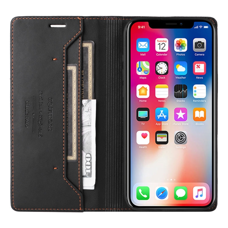 For iPhone XS / X GQUTROBE G01 RFID Anti-theft Leather Phone Case(Black) - More iPhone Cases by GQUTROBE | Online Shopping UK | buy2fix