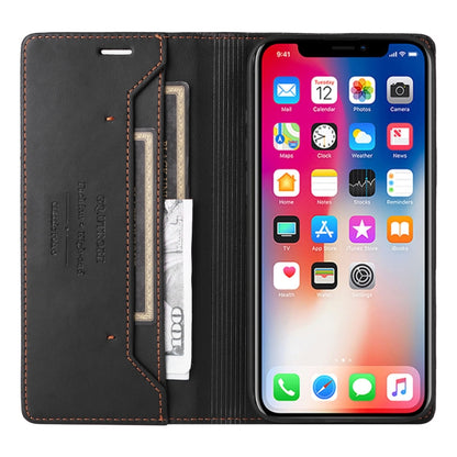 For iPhone XS / X GQUTROBE G01 RFID Anti-theft Leather Phone Case(Black) - More iPhone Cases by GQUTROBE | Online Shopping UK | buy2fix