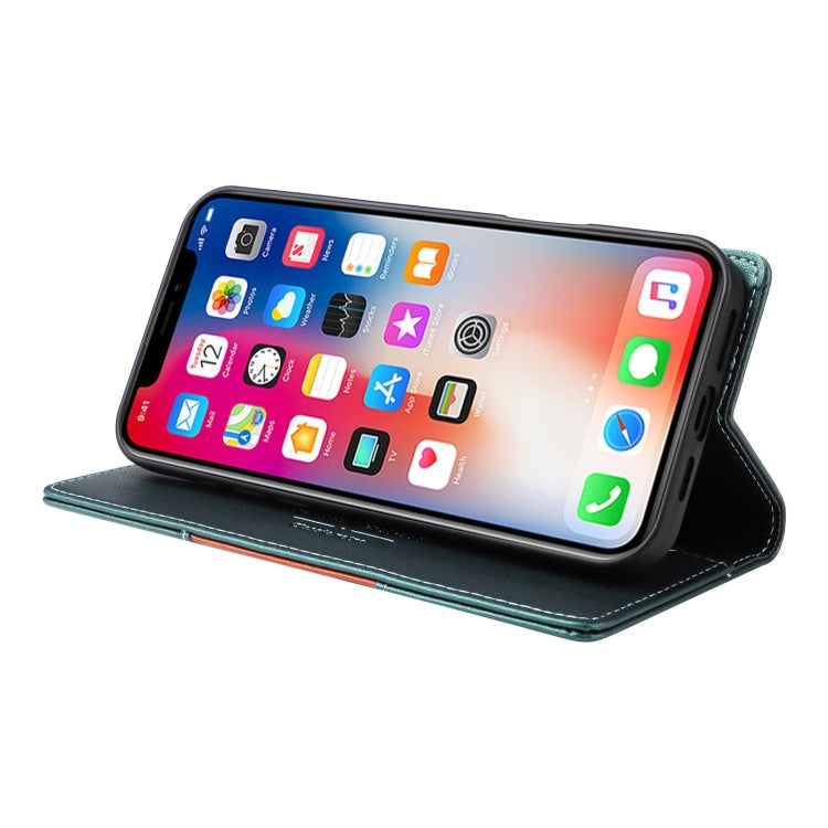 For iPhone XS / X GQUTROBE G01 RFID Anti-theft Leather Phone Case(Green) - More iPhone Cases by GQUTROBE | Online Shopping UK | buy2fix