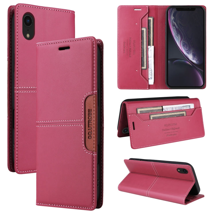 For iPhone XR GQUTROBE G01 RFID Anti-theft Leather Phone Case(Red) - More iPhone Cases by GQUTROBE | Online Shopping UK | buy2fix