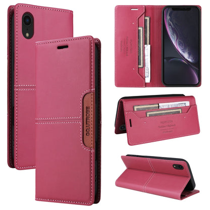For iPhone XR GQUTROBE G01 RFID Anti-theft Leather Phone Case(Red) - More iPhone Cases by GQUTROBE | Online Shopping UK | buy2fix