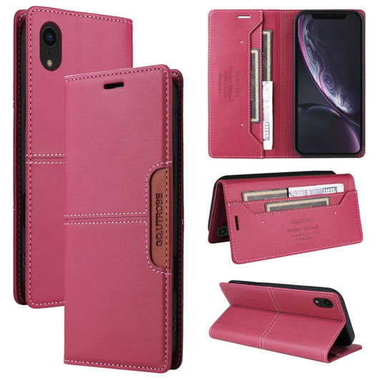 For iPhone XR GQUTROBE G01 RFID Anti-theft Leather Phone Case(Red) - More iPhone Cases by GQUTROBE | Online Shopping UK | buy2fix