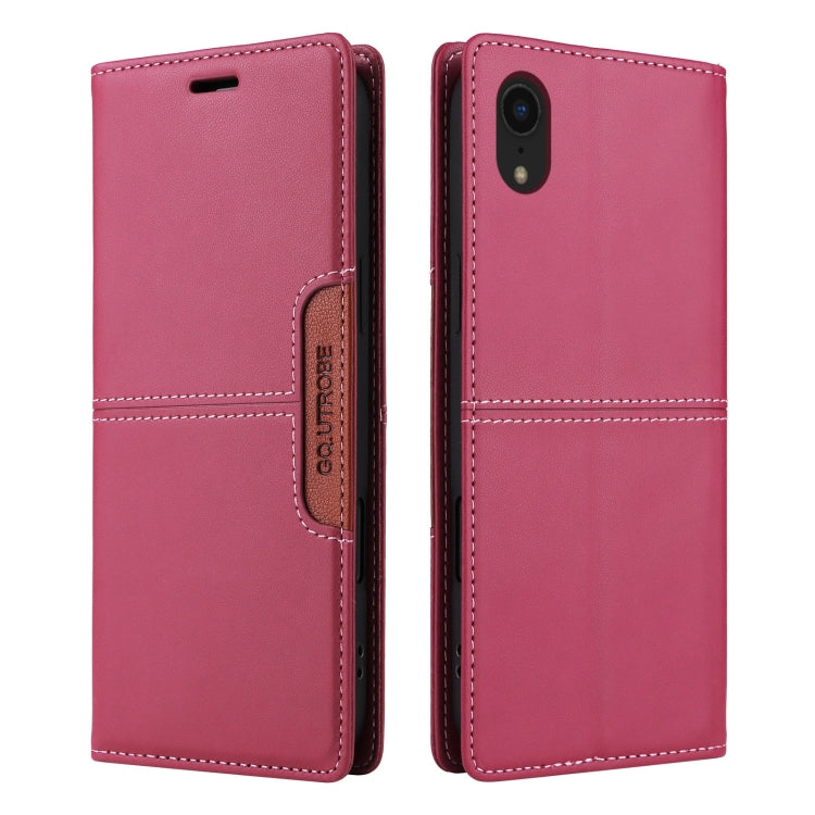 For iPhone XR GQUTROBE G01 RFID Anti-theft Leather Phone Case(Red) - More iPhone Cases by GQUTROBE | Online Shopping UK | buy2fix