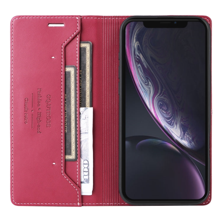 For iPhone XR GQUTROBE G01 RFID Anti-theft Leather Phone Case(Red) - More iPhone Cases by GQUTROBE | Online Shopping UK | buy2fix