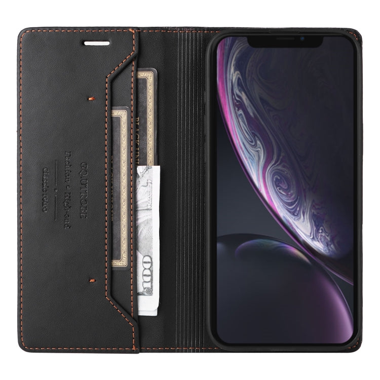 For iPhone XR GQUTROBE G01 RFID Anti-theft Leather Phone Case(Black) - More iPhone Cases by GQUTROBE | Online Shopping UK | buy2fix