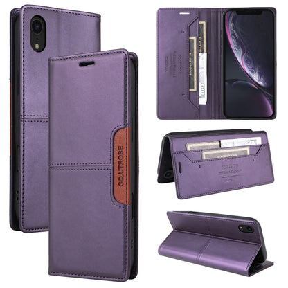 For iPhone XR GQUTROBE G01 RFID Anti-theft Leather Phone Case(Purple) - More iPhone Cases by GQUTROBE | Online Shopping UK | buy2fix