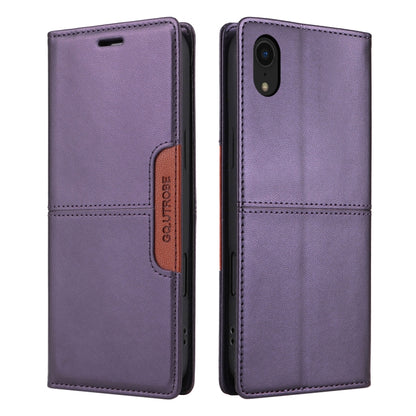 For iPhone XR GQUTROBE G01 RFID Anti-theft Leather Phone Case(Purple) - More iPhone Cases by GQUTROBE | Online Shopping UK | buy2fix