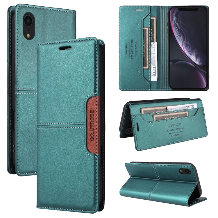 For iPhone XR GQUTROBE G01 RFID Anti-theft Leather Phone Case(Green) - More iPhone Cases by GQUTROBE | Online Shopping UK | buy2fix