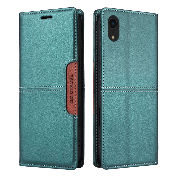 For iPhone XR GQUTROBE G01 RFID Anti-theft Leather Phone Case(Green) - More iPhone Cases by GQUTROBE | Online Shopping UK | buy2fix