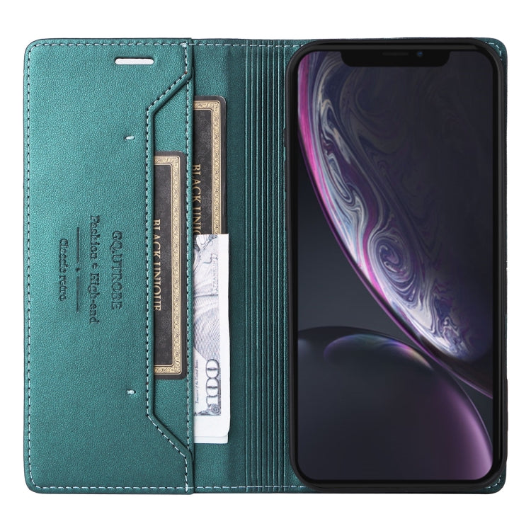 For iPhone XR GQUTROBE G01 RFID Anti-theft Leather Phone Case(Green) - More iPhone Cases by GQUTROBE | Online Shopping UK | buy2fix