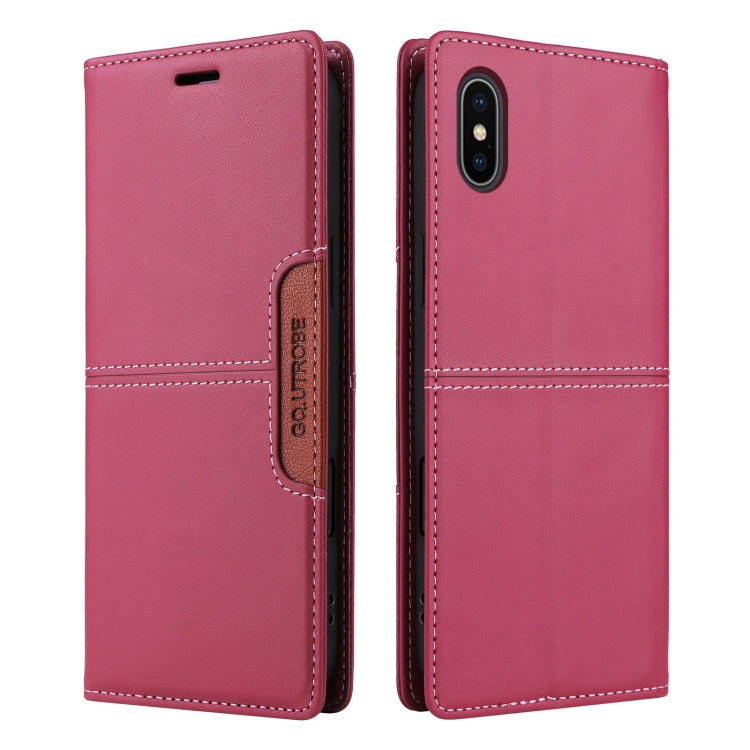 For iPhone XS Max GQUTROBE G01 RFID Anti-theft Leather Phone Case(Red) - More iPhone Cases by GQUTROBE | Online Shopping UK | buy2fix