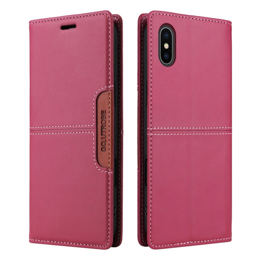 For iPhone XS Max GQUTROBE G01 RFID Anti-theft Leather Phone Case(Red) - More iPhone Cases by GQUTROBE | Online Shopping UK | buy2fix