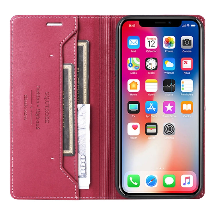 For iPhone XS Max GQUTROBE G01 RFID Anti-theft Leather Phone Case(Red) - More iPhone Cases by GQUTROBE | Online Shopping UK | buy2fix