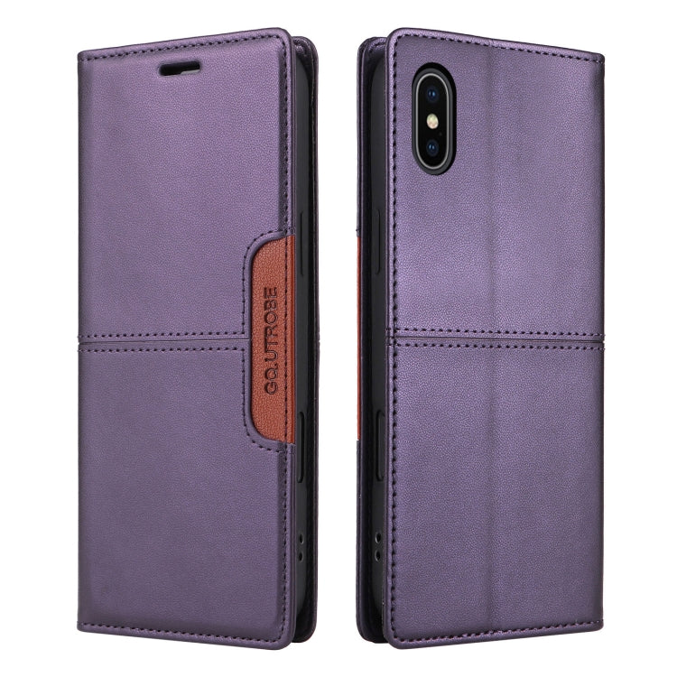 For iPhone XS Max GQUTROBE G01 RFID Anti-theft Leather Phone Case(Purple) - More iPhone Cases by GQUTROBE | Online Shopping UK | buy2fix