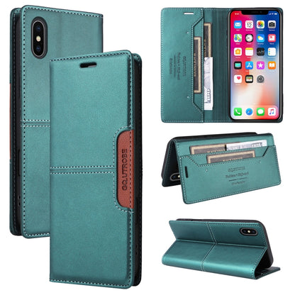 For iPhone XS Max GQUTROBE G01 RFID Anti-theft Leather Phone Case(Green) - More iPhone Cases by GQUTROBE | Online Shopping UK | buy2fix