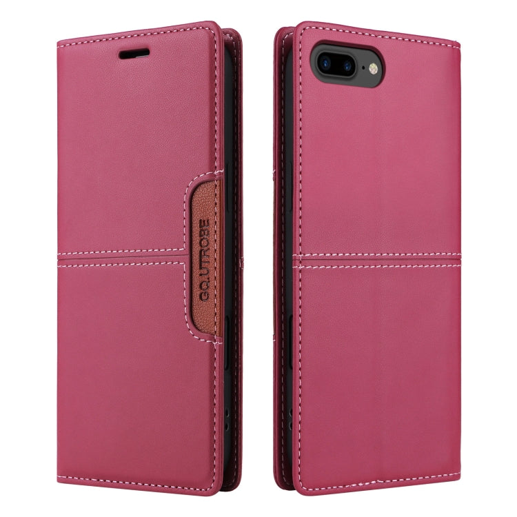 For iPhone 8 Plus / 7 Plus GQUTROBE G01 RFID Anti-theft Leather Phone Case(Red) - More iPhone Cases by GQUTROBE | Online Shopping UK | buy2fix