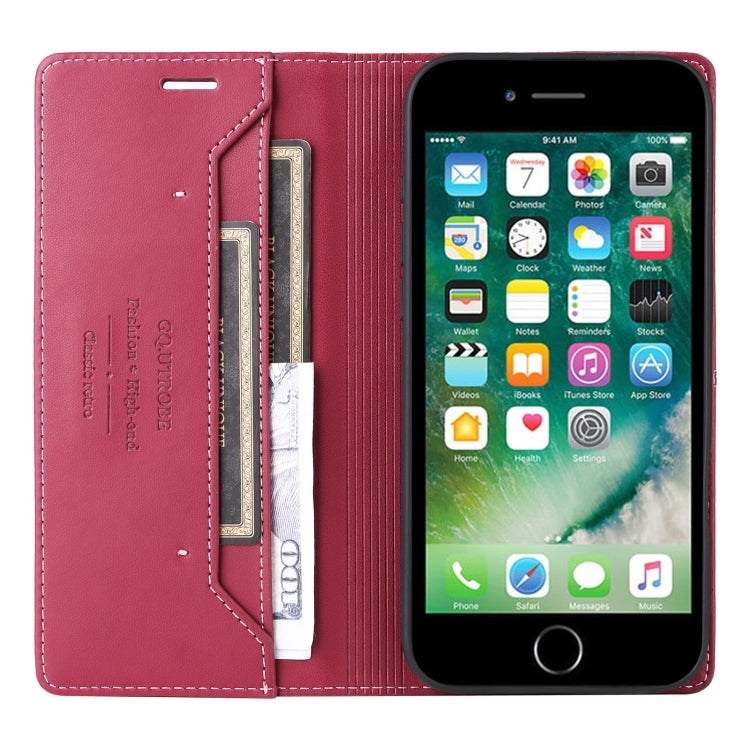 For iPhone 8 Plus / 7 Plus GQUTROBE G01 RFID Anti-theft Leather Phone Case(Red) - More iPhone Cases by GQUTROBE | Online Shopping UK | buy2fix