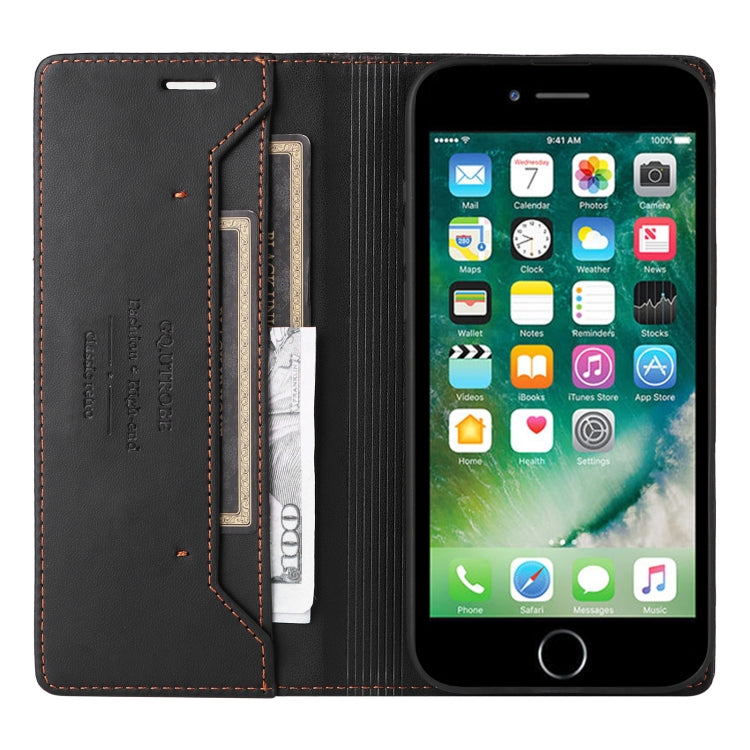 For iPhone 8 Plus / 7 Plus GQUTROBE G01 RFID Anti-theft Leather Phone Case(Black) - More iPhone Cases by GQUTROBE | Online Shopping UK | buy2fix