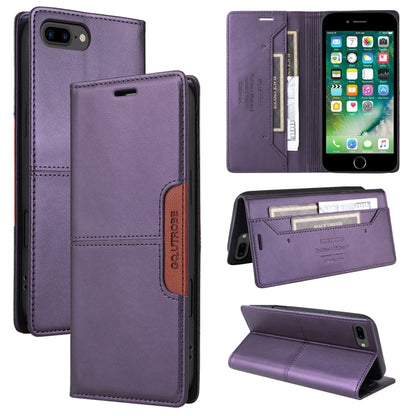 For iPhone 8 Plus / 7 Plus GQUTROBE G01 RFID Anti-theft Leather Phone Case(Purple) - More iPhone Cases by GQUTROBE | Online Shopping UK | buy2fix