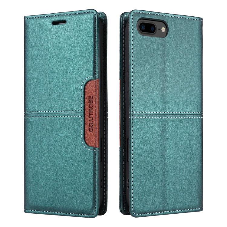 For iPhone 8 Plus / 7 Plus GQUTROBE G01 RFID Anti-theft Leather Phone Case(Green) - More iPhone Cases by GQUTROBE | Online Shopping UK | buy2fix