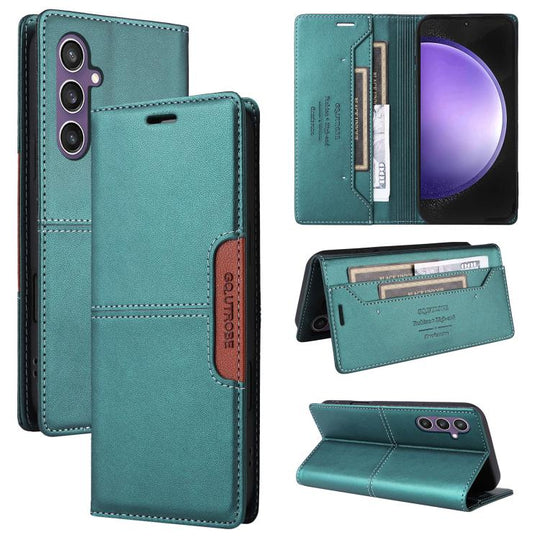 For Samsung Galaxy S25+ 5G GQUTROBE G01 RFID Anti-theft Leather Phone Case(Green)