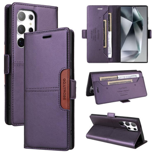 For Samsung Galaxy S25 Ultra 5G GQUTROBE G01 RFID Anti-theft Leather Phone Case(Purple)