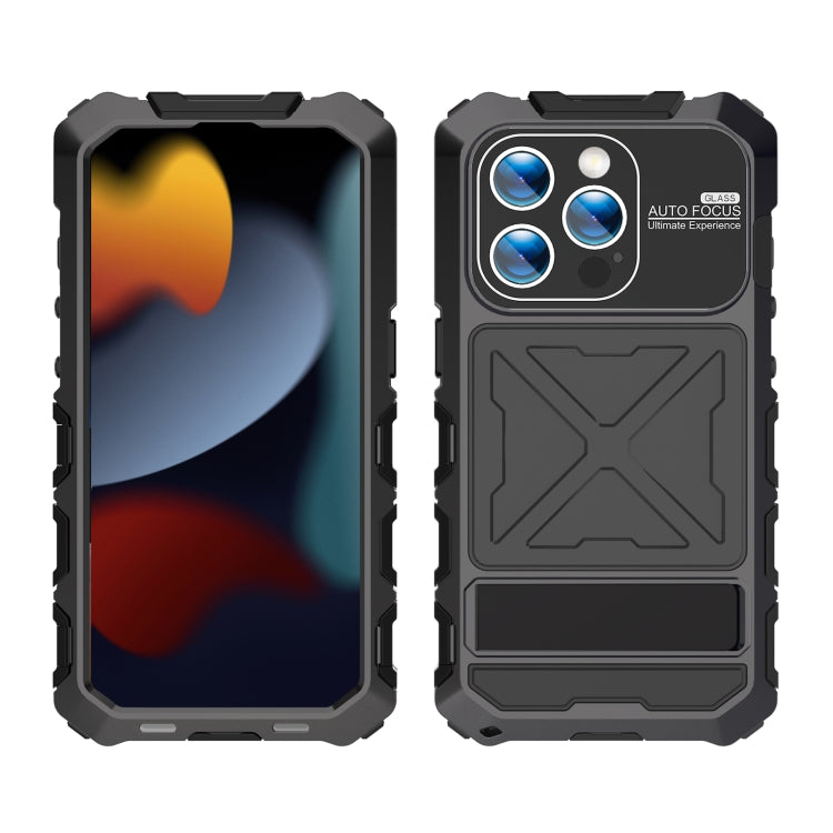 For iPhone 15 Pro R-JUST Life Waterproof Dustproof Shockproof Phone Case(Black) - iPhone 15 Pro Cases by R-JUST | Online Shopping UK | buy2fix