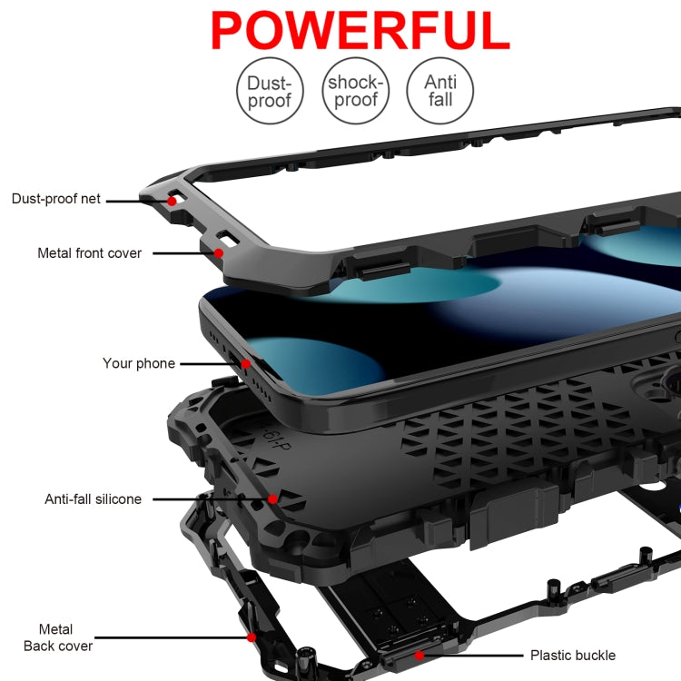 For iPhone 15 Pro R-JUST Life Waterproof Dustproof Shockproof Phone Case(Black) - iPhone 15 Pro Cases by R-JUST | Online Shopping UK | buy2fix