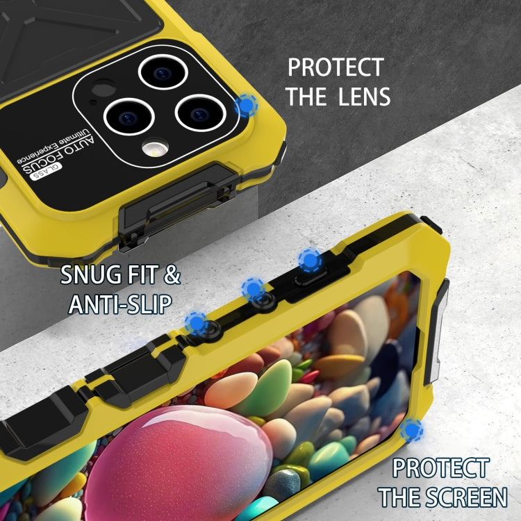 For iPhone 15 Pro R-JUST Life Waterproof Dustproof Shockproof Phone Case(Yellow) - iPhone 15 Pro Cases by R-JUST | Online Shopping UK | buy2fix