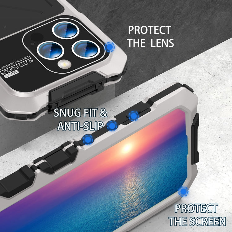 For iPhone 15 Pro R-JUST Life Waterproof Dustproof Shockproof Phone Case(Silver) - iPhone 15 Pro Cases by R-JUST | Online Shopping UK | buy2fix