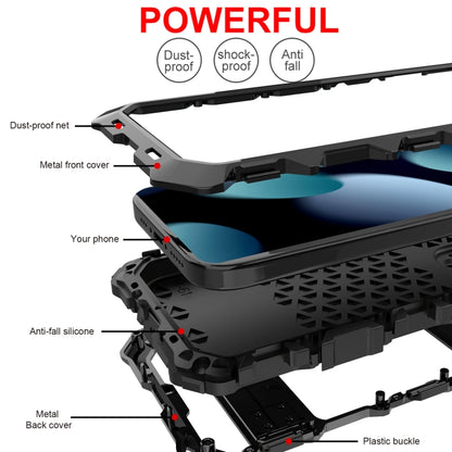 For iPhone 15 Plus R-JUST Life Waterproof Dustproof Shockproof Phone Case(Black) - iPhone 15 Plus Cases by R-JUST | Online Shopping UK | buy2fix