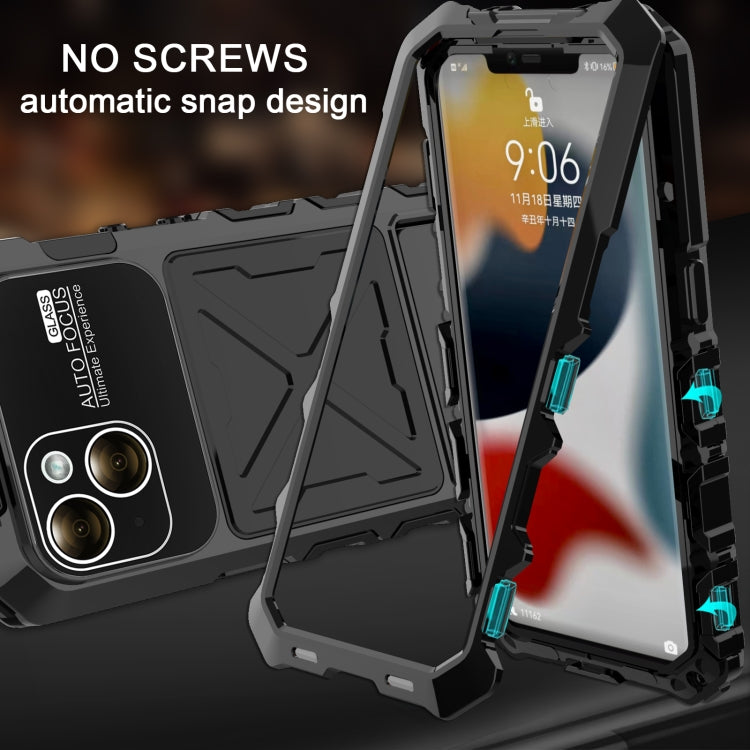 For iPhone 15 Plus R-JUST Life Waterproof Dustproof Shockproof Phone Case(Black) - iPhone 15 Plus Cases by R-JUST | Online Shopping UK | buy2fix