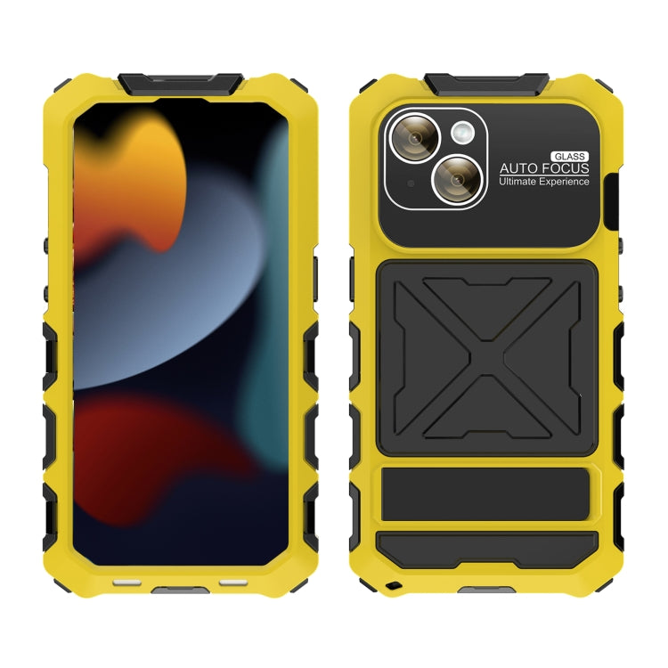 For iPhone 15 Plus R-JUST Life Waterproof Dustproof Shockproof Phone Case(Yellow) - iPhone 15 Plus Cases by R-JUST | Online Shopping UK | buy2fix