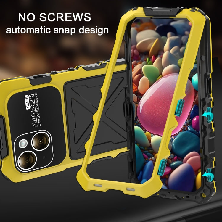 For iPhone 15 Plus R-JUST Life Waterproof Dustproof Shockproof Phone Case(Yellow) - iPhone 15 Plus Cases by R-JUST | Online Shopping UK | buy2fix