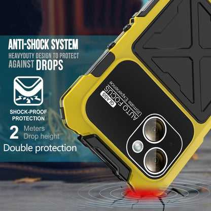 For iPhone 15 Plus R-JUST Life Waterproof Dustproof Shockproof Phone Case(Yellow) - iPhone 15 Plus Cases by R-JUST | Online Shopping UK | buy2fix