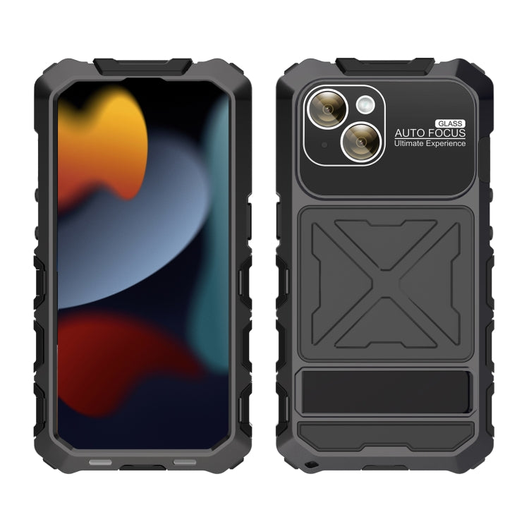 For iPhone 15 R-JUST Life Waterproof Dustproof Shockproof Phone Case(Black) - iPhone 15 Cases by R-JUST | Online Shopping UK | buy2fix