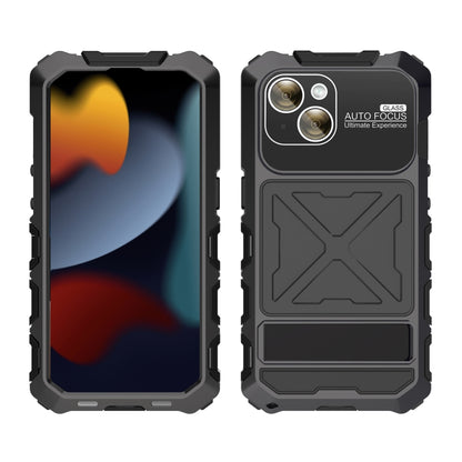 For iPhone 15 R-JUST Life Waterproof Dustproof Shockproof Phone Case(Black) - iPhone 15 Cases by R-JUST | Online Shopping UK | buy2fix