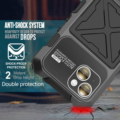 For iPhone 15 R-JUST Life Waterproof Dustproof Shockproof Phone Case(Black) - iPhone 15 Cases by R-JUST | Online Shopping UK | buy2fix