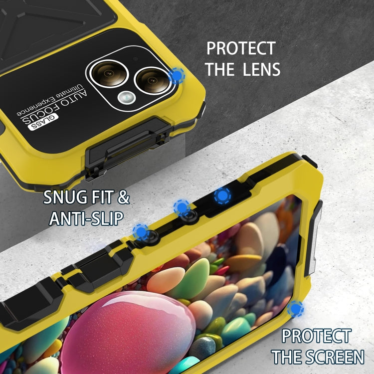 For iPhone 15 R-JUST Life Waterproof Dustproof Shockproof Phone Case(Yellow) - iPhone 15 Cases by R-JUST | Online Shopping UK | buy2fix