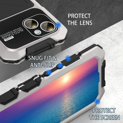 For iPhone 15 R-JUST Life Waterproof Dustproof Shockproof Phone Case(Silver) - iPhone 15 Cases by R-JUST | Online Shopping UK | buy2fix