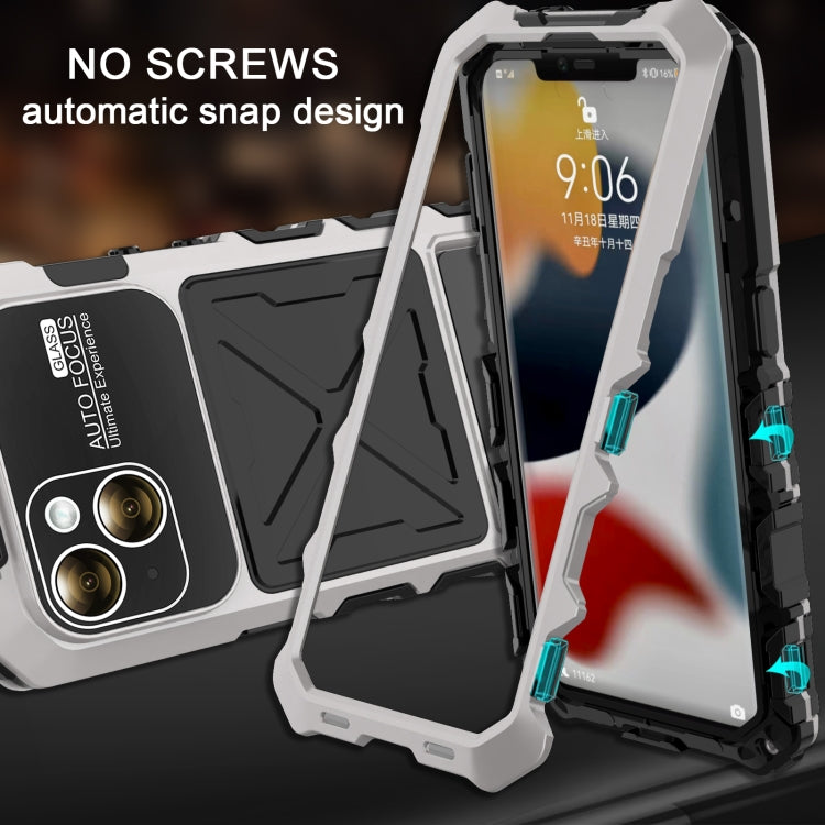 For iPhone 15 R-JUST Life Waterproof Dustproof Shockproof Phone Case(Silver) - iPhone 15 Cases by R-JUST | Online Shopping UK | buy2fix