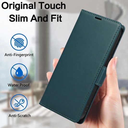 For Samsung Galaxy S25 Ultra 5G Side Buckle RFID Anti-theft Leather Phone Case(Green) by buy2fix