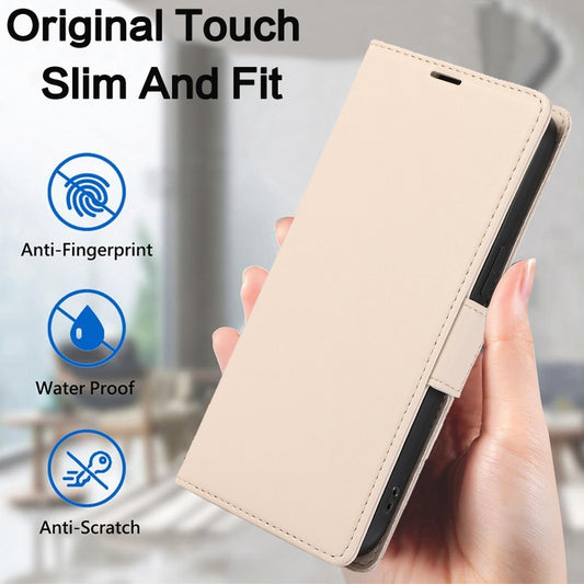 For Samsung Galaxy S25 Ultra 5G Side Buckle RFID Anti-theft Leather Phone Case(Apricot) by buy2fix