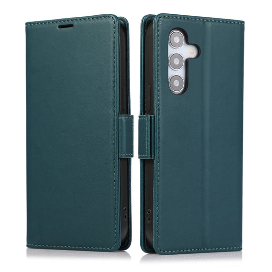 For Samsung Galaxy S25+ / S24+ 5G Side Buckle RFID Anti-theft Leather Phone Case(Green) by buy2fix