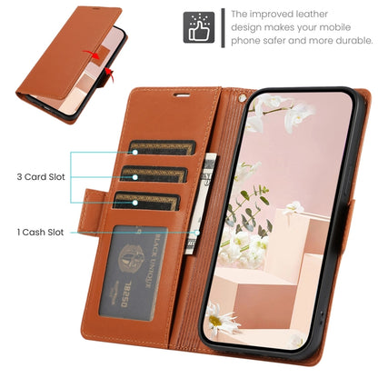 For Samsung Galaxy S25+ / S24+ 5G Side Buckle RFID Anti-theft Leather Phone Case(Brown) by buy2fix