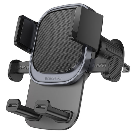 Borofone BH120 Delightful One-button Air Outlet Car Holder(Black Grey) - Car Holders by Borofone | Online Shopping UK | buy2fix