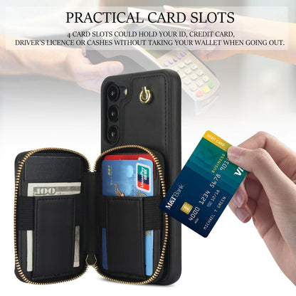 For Samsung Galaxy S23 5G AwQuer Crossbody Zipper Wallet Rhombic Leather Back Phone Case(Black) - Galaxy S23 5G Cases by Awquer | Online Shopping UK | buy2fix